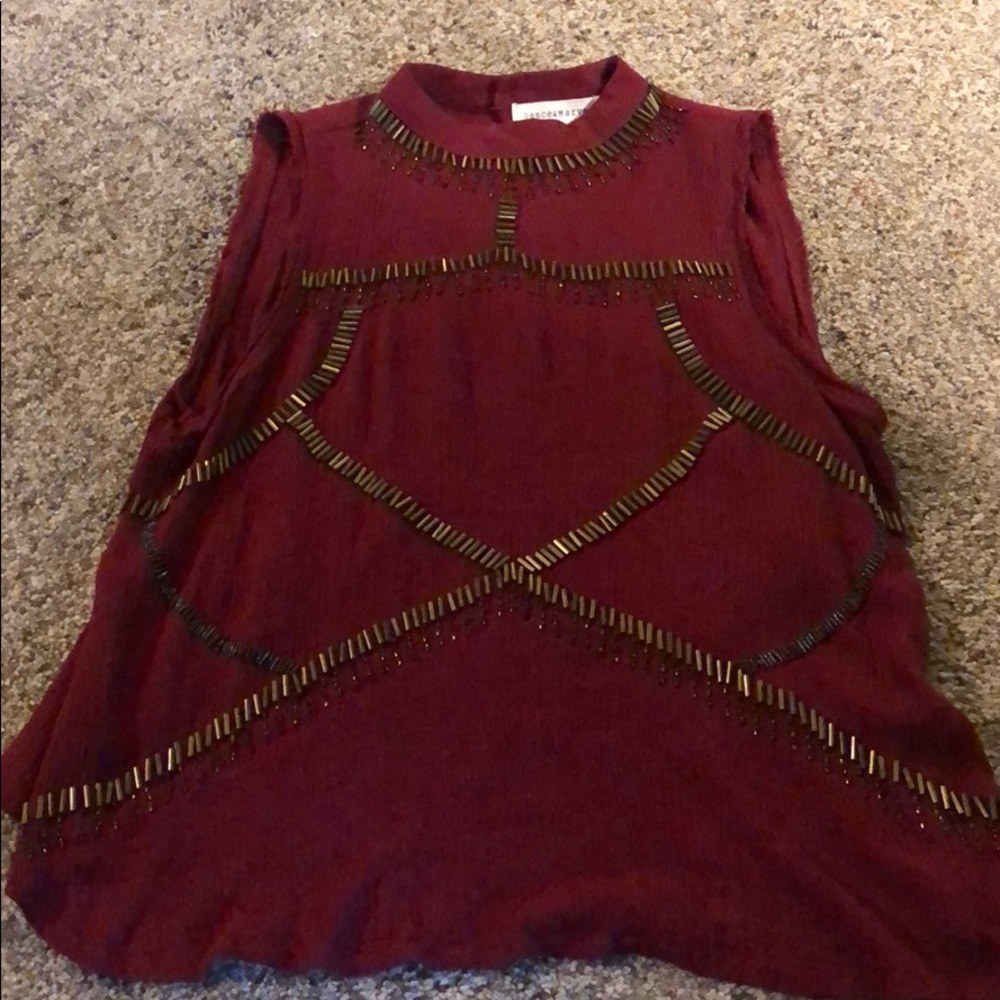 Sleeveless open back top